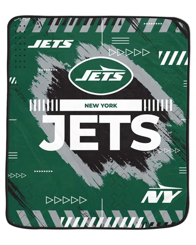 Pegasus Sports New York Jets Nfl Team Modern Graphic Fleece Blanket In Green