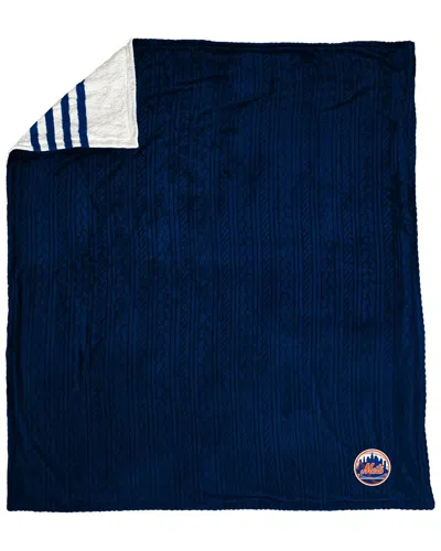 Pegasus Sports New York Mets Mlb Sherpa Stripe Blanket In Blue