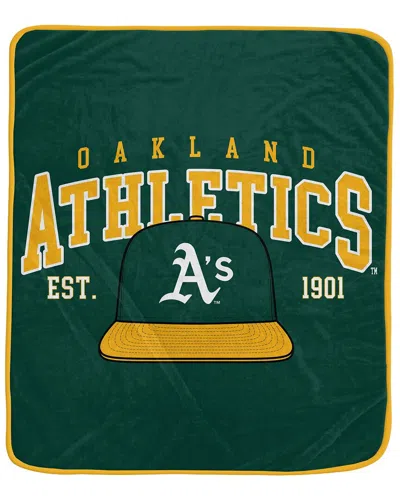 Pegasus Sports Oakland Athletics Mlb Vintage Royal Plush Throw Blanket In Green