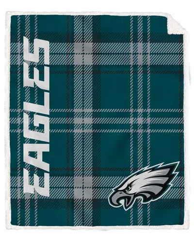Pegasus Sports Philadelphia Eagles Nfl Team Classic Plaid Sherpa Throw In Green