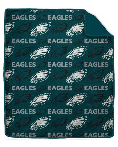 Pegasus Sports Philadelphia Eagles Nfl Team Logo Ultra Plush Blanket In Green