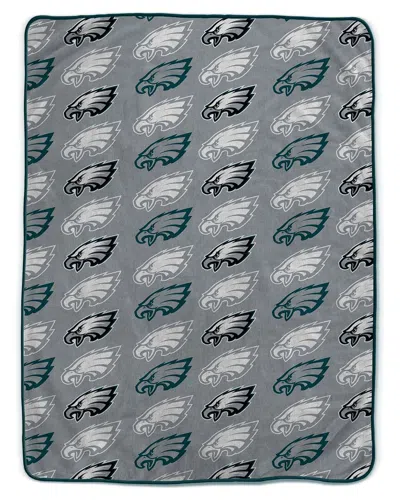 Pegasus Sports Philadelphia Eagles Nfl Team Logomania Oversized Fleece Blanket In Gray