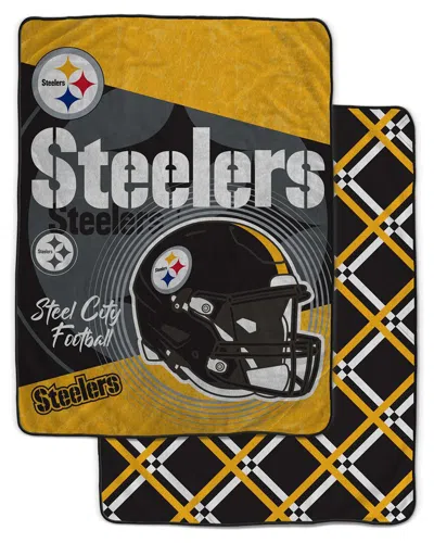 Pegasus Sports Pittsburgh Steelers Nfl Team Helmet Oversized Fleece Blanket In Yellow