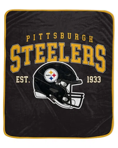Pegasus Sports Pittsburgh Steelers Nfl Team Vintage Helmet Fleece Throw In Black