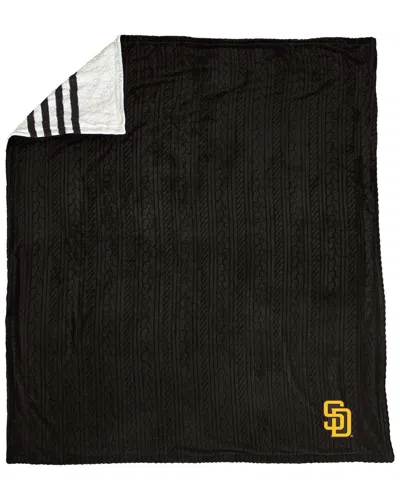 Pegasus Sports San Diego Padres Mlb Sherpa Stripe Blanket In Brown