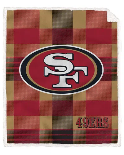 Pegasus Sports San Francisco 49ers Nfl Team Classic Plaid Sherpa Blanket In Red
