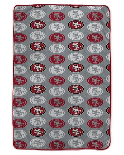 Pegasus Sports San Francisco 49ers Nfl Team Logomania Oversized Fleece Blanket In Gray