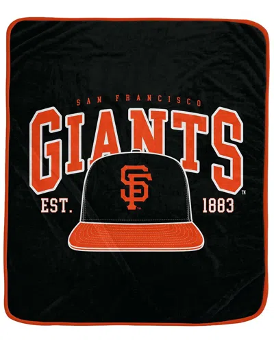 Pegasus Sports San Francisco Giants Mlb Vintage Royal Plush Throw Blanket In Black