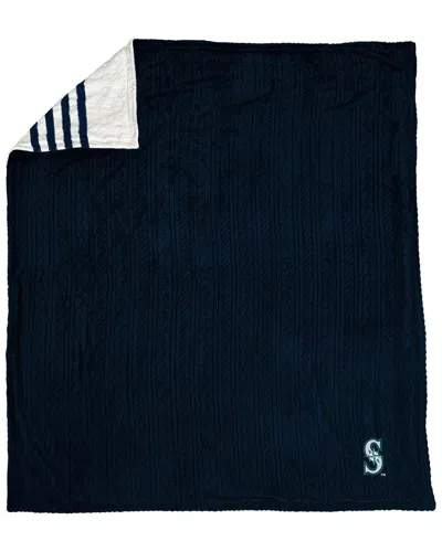 Pegasus Sports Seattle Mariners Mlb Sherpa Stripe Blanket In Blue