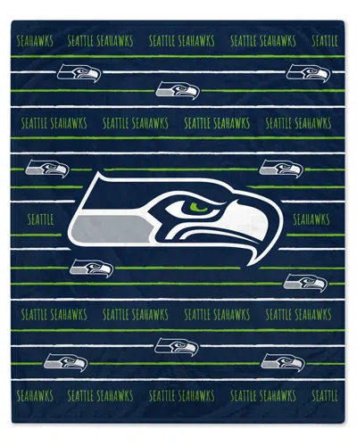 Pegasus Sports Seattle Seahawks Nfl Team Center Stripe Logo Fleece Throw In Green