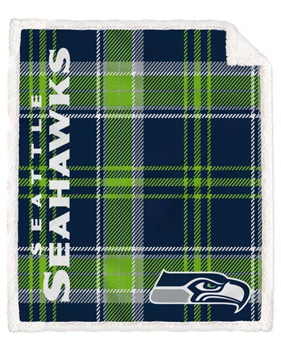 Pegasus Sports Seattle Seahawks Nfl Team Classic Plaid Sherpa Throw In Green