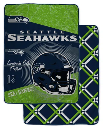 Pegasus Sports Seattle Seahawks Nfl Team Helmet Oversized Fleece Blanket In Green