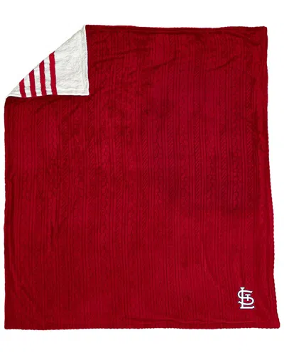 Pegasus Sports St. Louis Cardinals Mlb Sherpa Stripe Blanket In Burgundy