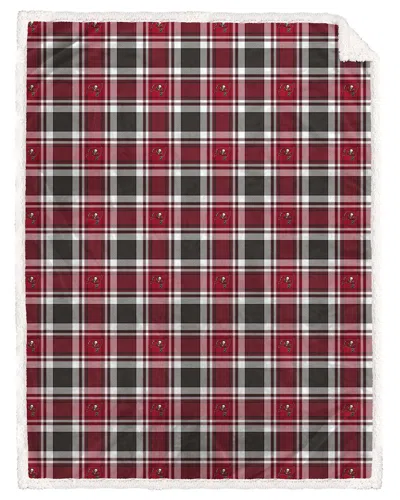 Pegasus Sports Tampa Bay Buccaneers Nfl Team Plaid Sherpa Oversized Blanket In Red
