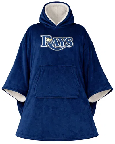 Pegasus Sports Tampa Bay Rays Mlb Logo Hooded Fleece Blanket Poncho In Blue