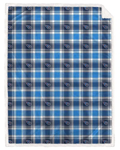 Pegasus Sports Tennessee Titans Nfl Team Plaid Sherpa Oversized Blanket In Blue
