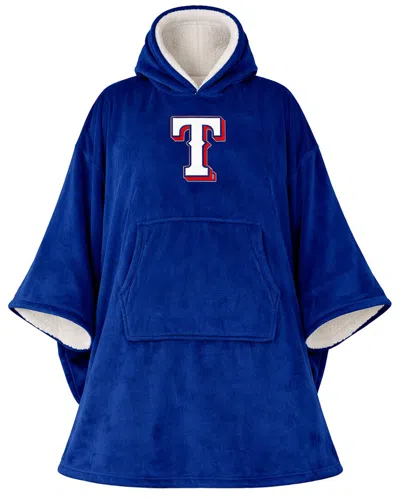 Pegasus Sports Texas Rangers Mlb Logo Hooded Fleece Blanket Poncho In Blue