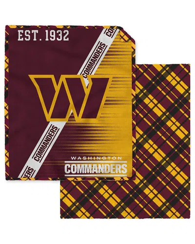 Pegasus Sports Washington Commanders Nfl Team Heritage Oversized Fleece Blanket In Multi