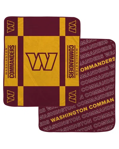 Pegasus Sports Washington Commanders Nfl Team Reversible Fleece Blanket In Burgundy