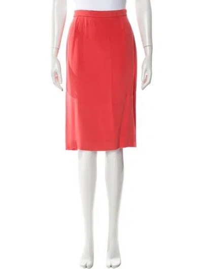 Pre-owned Peggy Jennings Silk Knee-length Skirt In Orange
