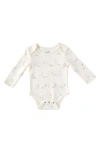 Pehr Babies' Bunny Print Long Sleeve Organic Cotton Bodysuit In Blue