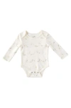 Pehr Babies' Bunny Print Long Sleeve Organic Cotton Bodysuit In White