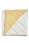 Pehr Reversible Quilted Organic Cotton Blanket In Ivory/marigold