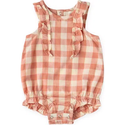 Pehr Babies'  Checkmate Flutter Bodysuit In Brown