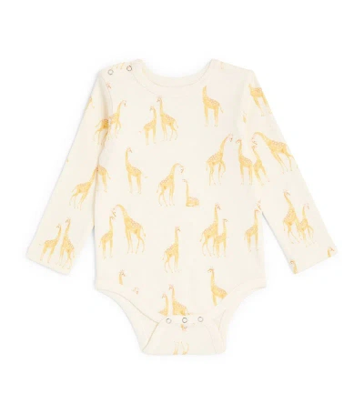 Pehr Cotton Giraffe Print Bodysuit (0-18 Months) In Multi