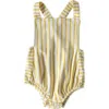 Pehr Babies'  Crisscross Organic Cotton Bodysuit In Yellow
