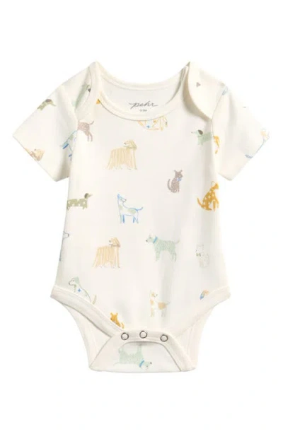 Pehr Babies'  Dog Days Print Organic Cotton Bodysuit In Multi