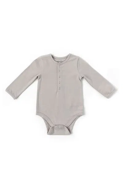 Pehr Kids'  Essential Long Sleeve Organic Cotton Bodysuit In Gray
