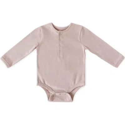 Pehr Babies'  Essentials Long Sleeve Organic Cotton Blend Bodysuit In Brown