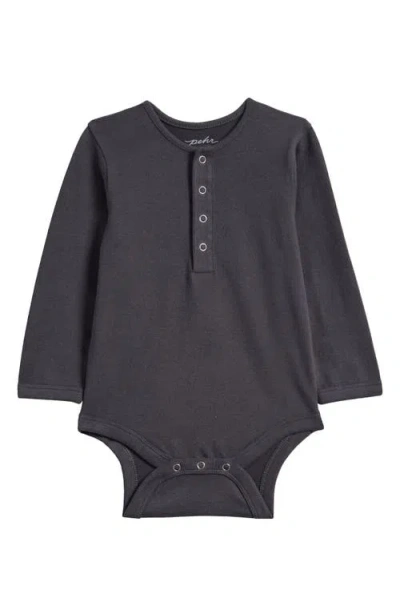 Pehr Babies'  Essentials Long Sleeve Organic Cotton Bodysuit In Blue