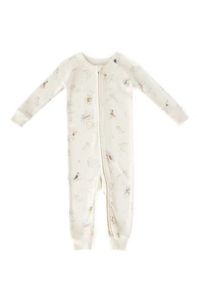 Pehr Babies' Fitted Organic Cotton One-piece Pajamas In Over The Moon