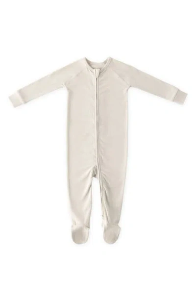 Pehr Babies'  Fitted Organic Cotton One-piece Footie Pajamas In Neutral