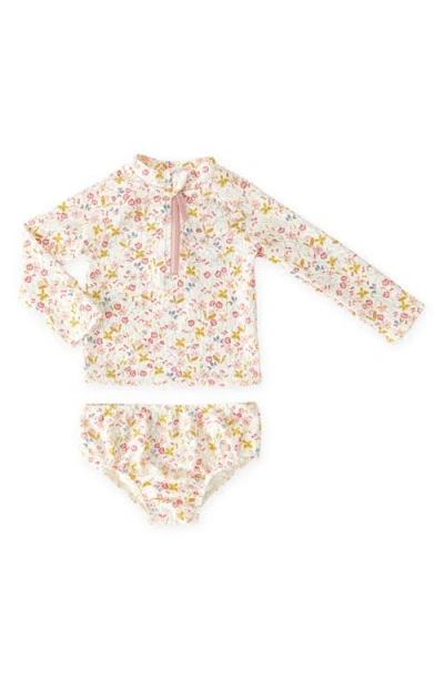 Pehr Babies'  Floral Print Two-piece Rashguard Swimsuit In Multi
