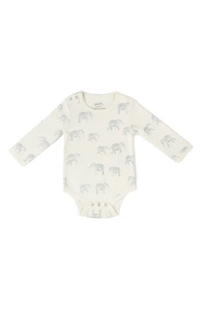 Pehr Babies' Follow Me Elephant Organic Cotton Bodysuit
