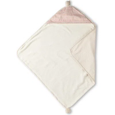 Pehr Follow Me Elephant Organic Cotton Hooded Towel In Petal/ Dark Pink