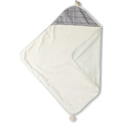 Pehr Follow Me Elephant Organic Cotton Hooded Towel In Sea/ Ink