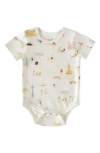 Pehr Babies'  Follow Me Organic Cotton Bodysuit In Explore The World