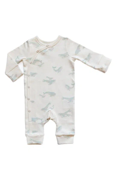 Pehr Babies' Follow Me Whale Print Organic Cotton Romper In White