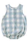 Pehr Gingham Check Patch Pocket Organic Cotton Bubble Romper In Multi