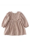 Pehr Gingham Ruffle Organic Cotton Dress In Thistle