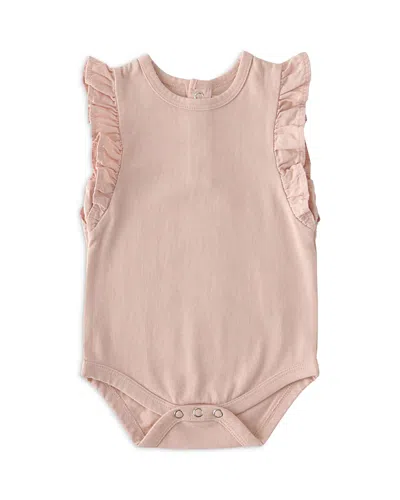 Pehr Girls' Garment Dye Flutter Bodysuit - Baby In Purple