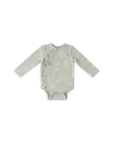 Pehr Girls' The Littles Long Sleeve Kimono One Piece Bodysuit - Baby In Gray