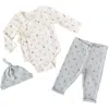 Pehr Unisex Hatchling Kimono 3 Piece Set - Baby In Light/pastel Blue