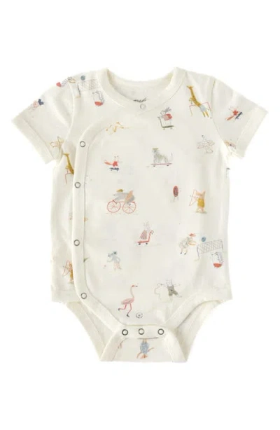 Pehr Babies'  Jungle Gym Print Wrap Organic Cotton Bodysuit