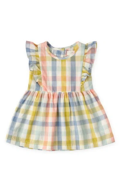 Pehr Babies'  Kids' Checkmate Flutter Sleeve Organic Cotton Dress In Multi