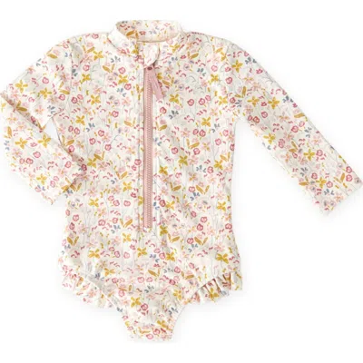 Pehr Babies'  Kids' Long Sleeve One-piece Rashguard Swimsuit In Neutral